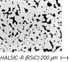 HALSIC-R再结晶碳化硅致密碳化硅矩阵与典型的开放和相对粗孔隙结构。
