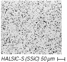 HALSIC-S无压烧结SSiC SiC与封闭的孔隙度和微观结构典型小孔隙分布的毛孔。