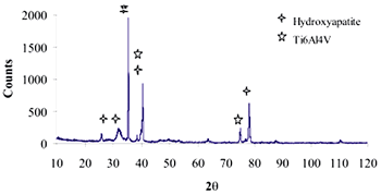 AZojomo - AZo Journal of Mater欧洲杯足球竞彩ials Online的Ti合金样品经NaOH 10M化学处理、热处理和在1.3SBF中浸泡21天后的XRD谱图。